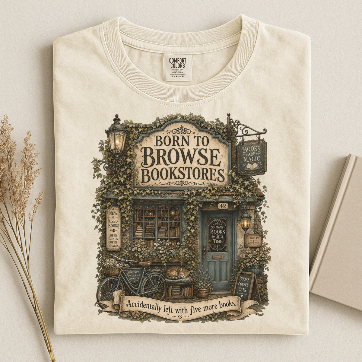 Born to Browse Bookstores — Cozy Bookshop Tee