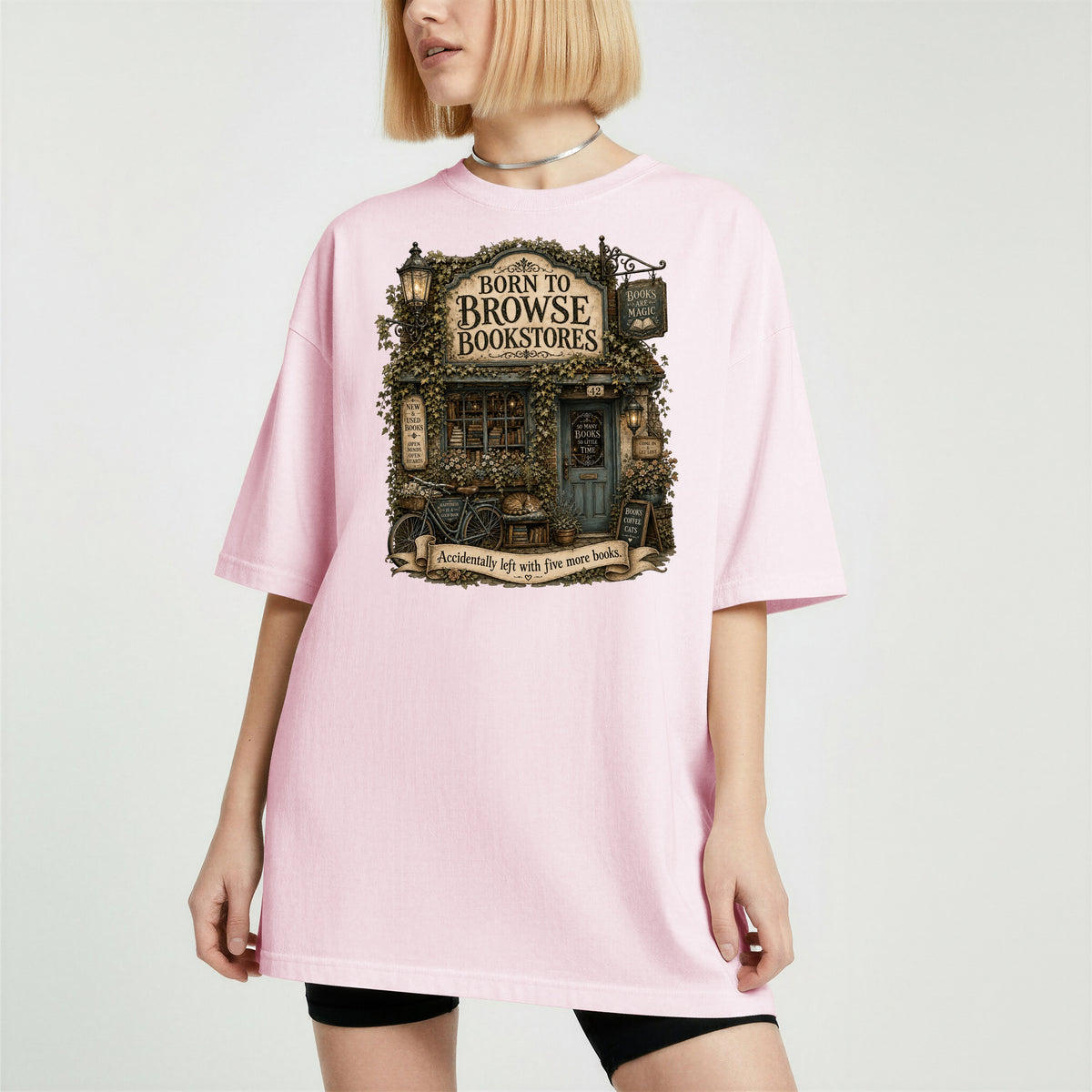 Born to Browse Bookstores — Cozy Bookshop Tee