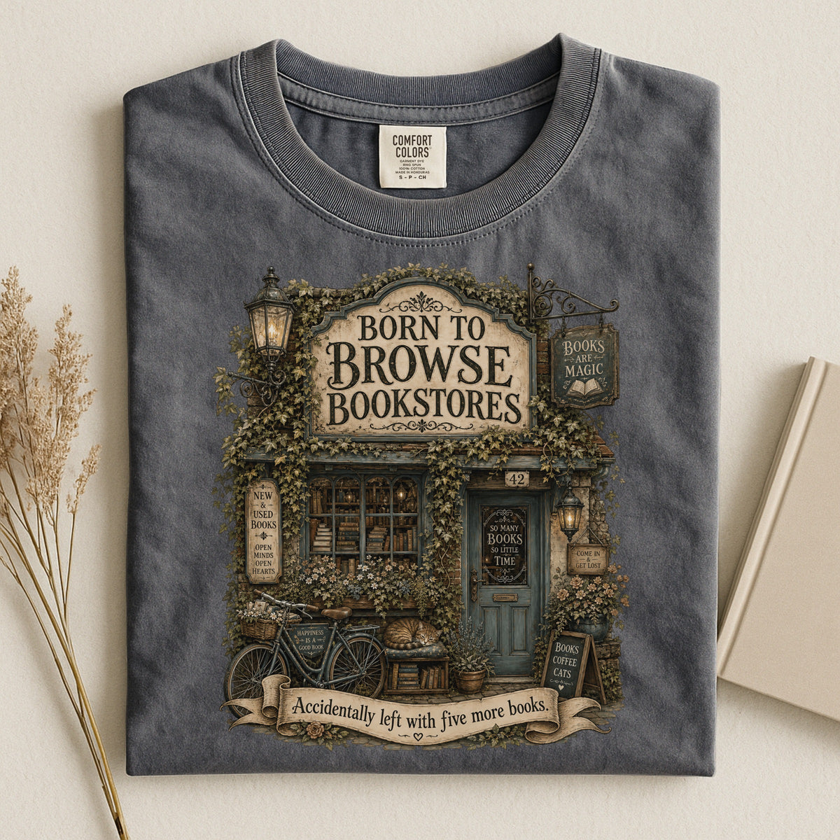Born to Browse Bookstores — Cozy Bookshop Tee