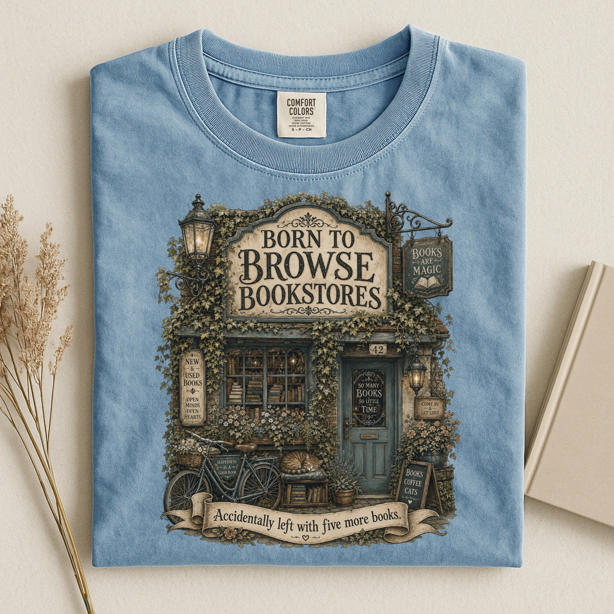 Born to Browse Bookstores — Cozy Bookshop Tee