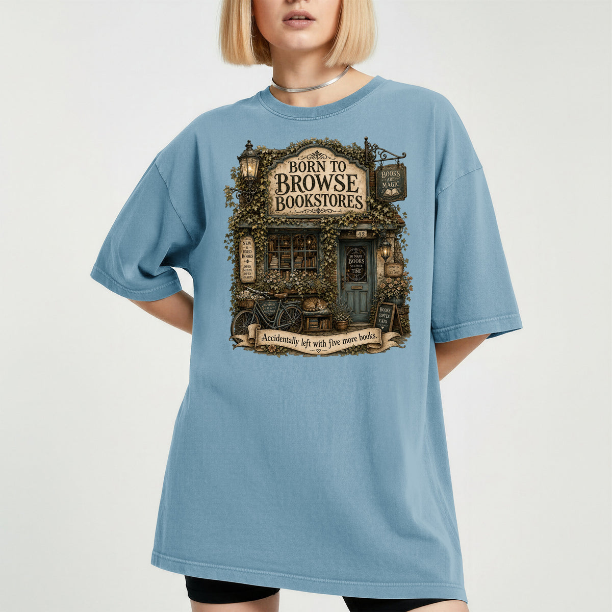 Born to Browse Bookstores — Cozy Bookshop Tee