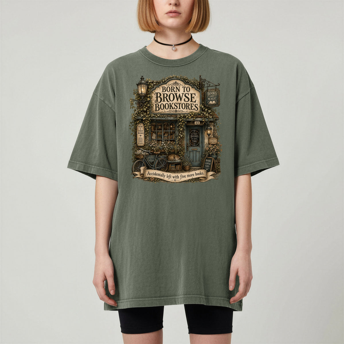 Born to Browse Bookstores — Cozy Bookshop Tee