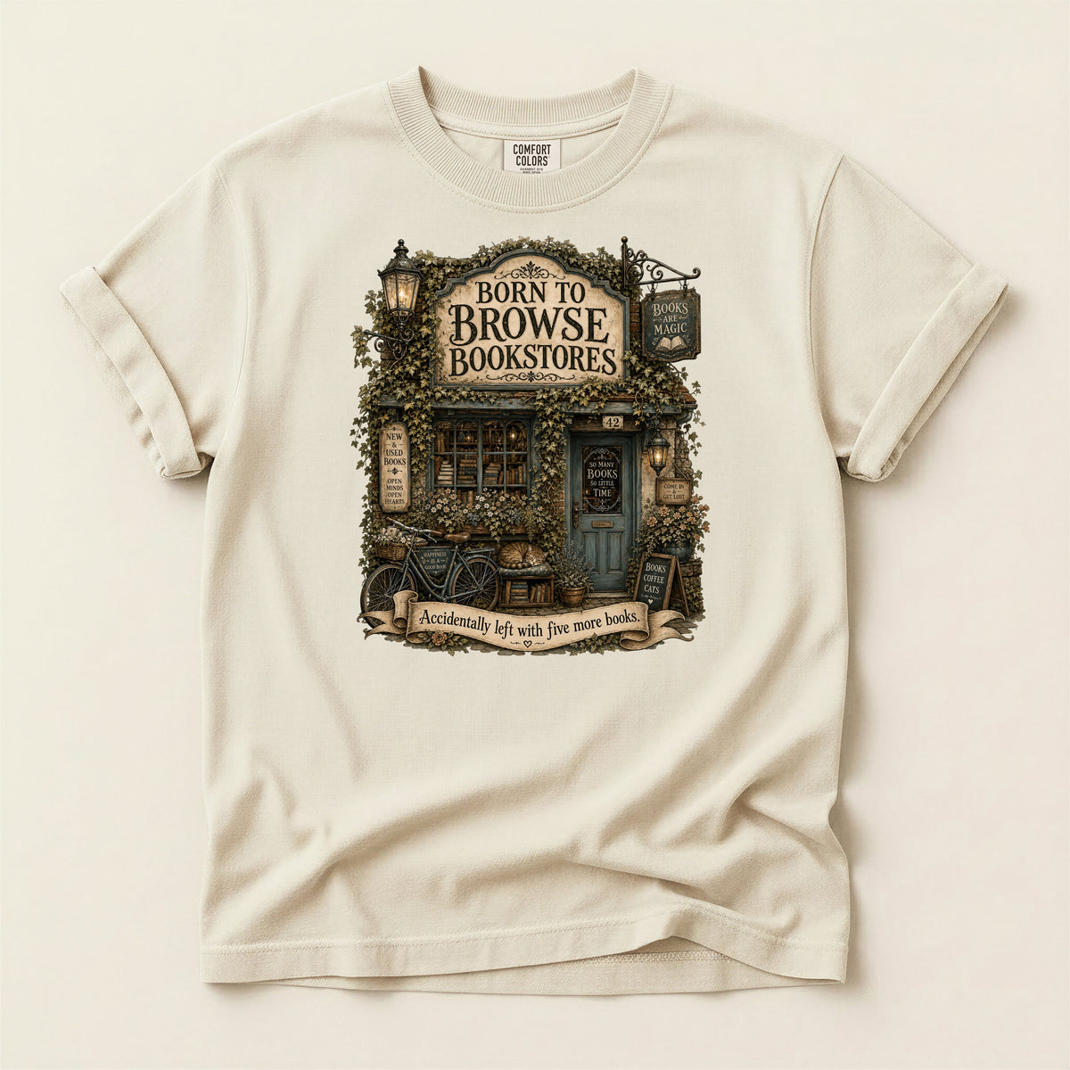 Born to Browse Bookstores — Cozy Bookshop Tee