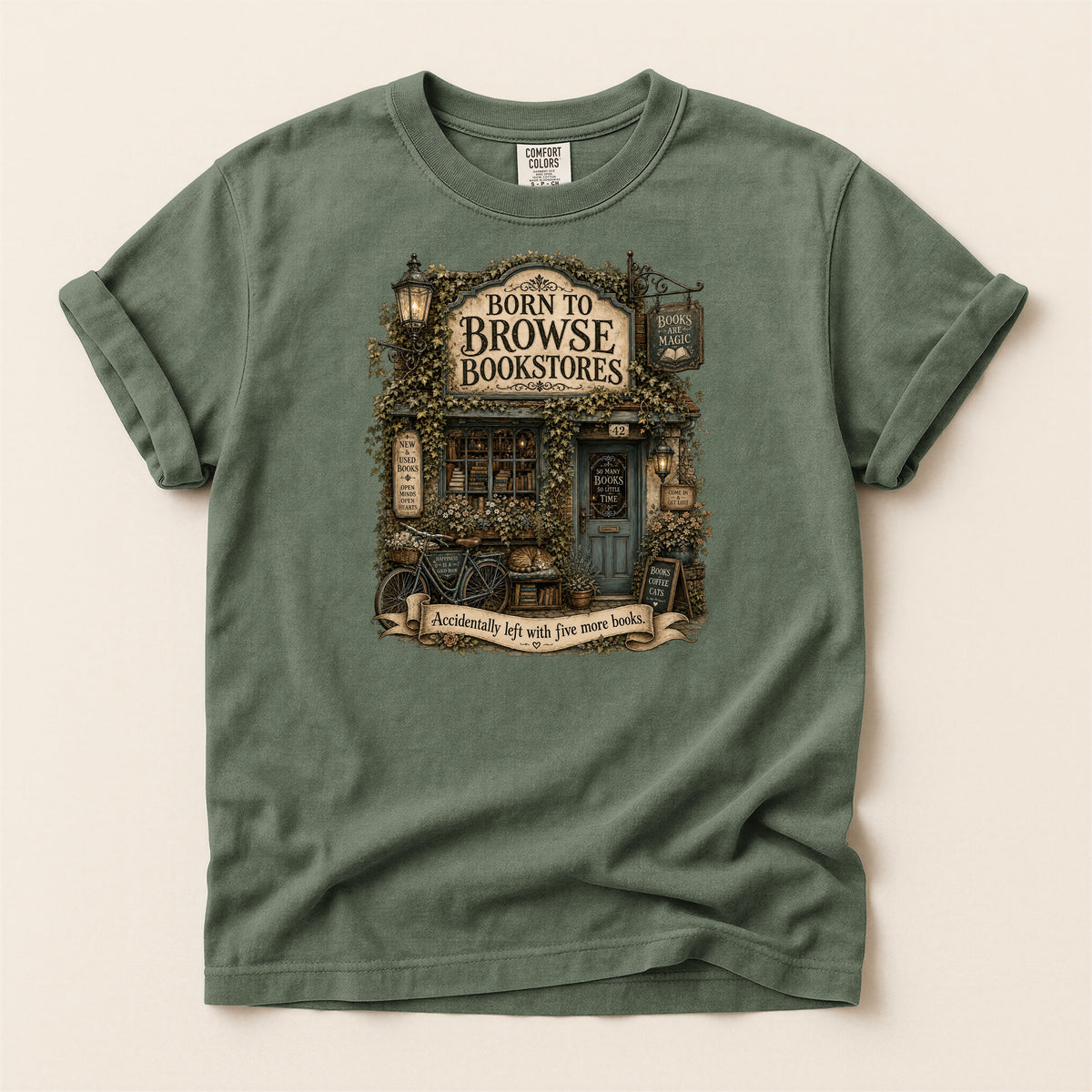 Born to Browse Bookstores — Cozy Bookshop Tee