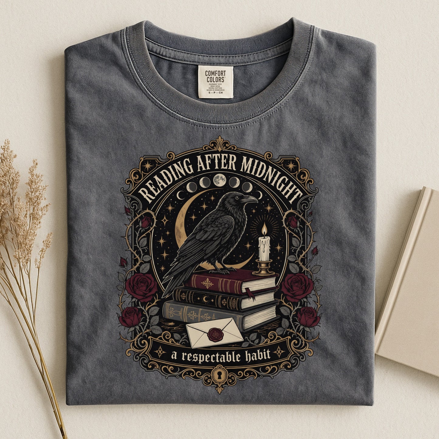 Reading After Midnight — Gothic Dark Academia Tee