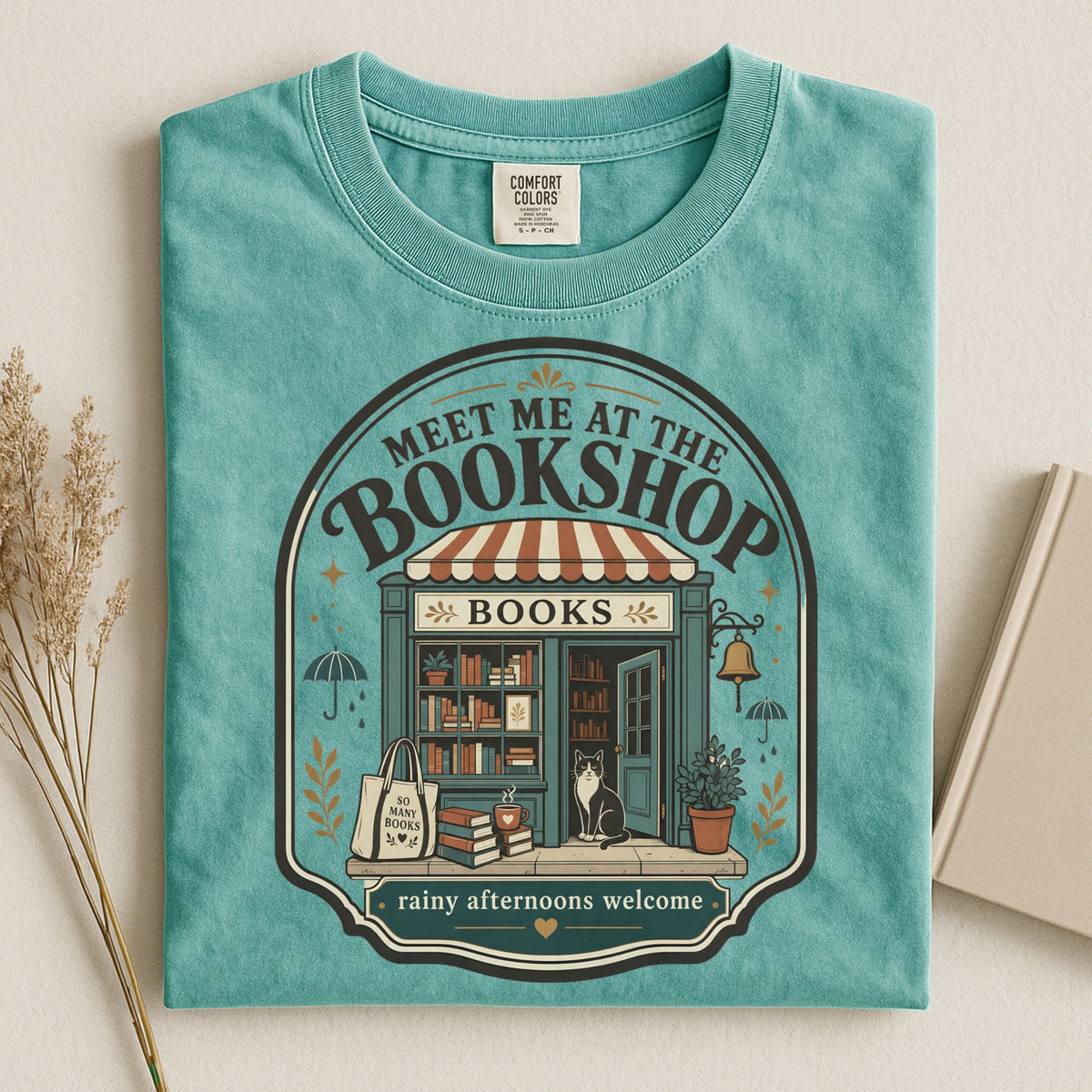 Meet Me at the Bookshop — Cozy Bookstore Tee