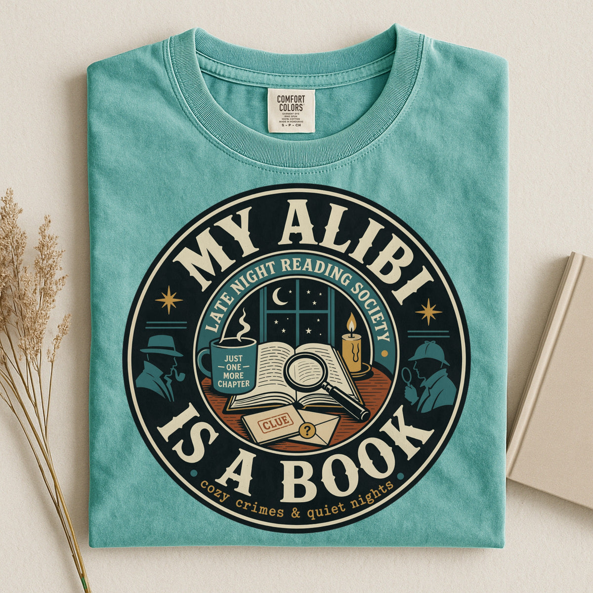 My Alibi Is a Book — Cozy Mystery Tee