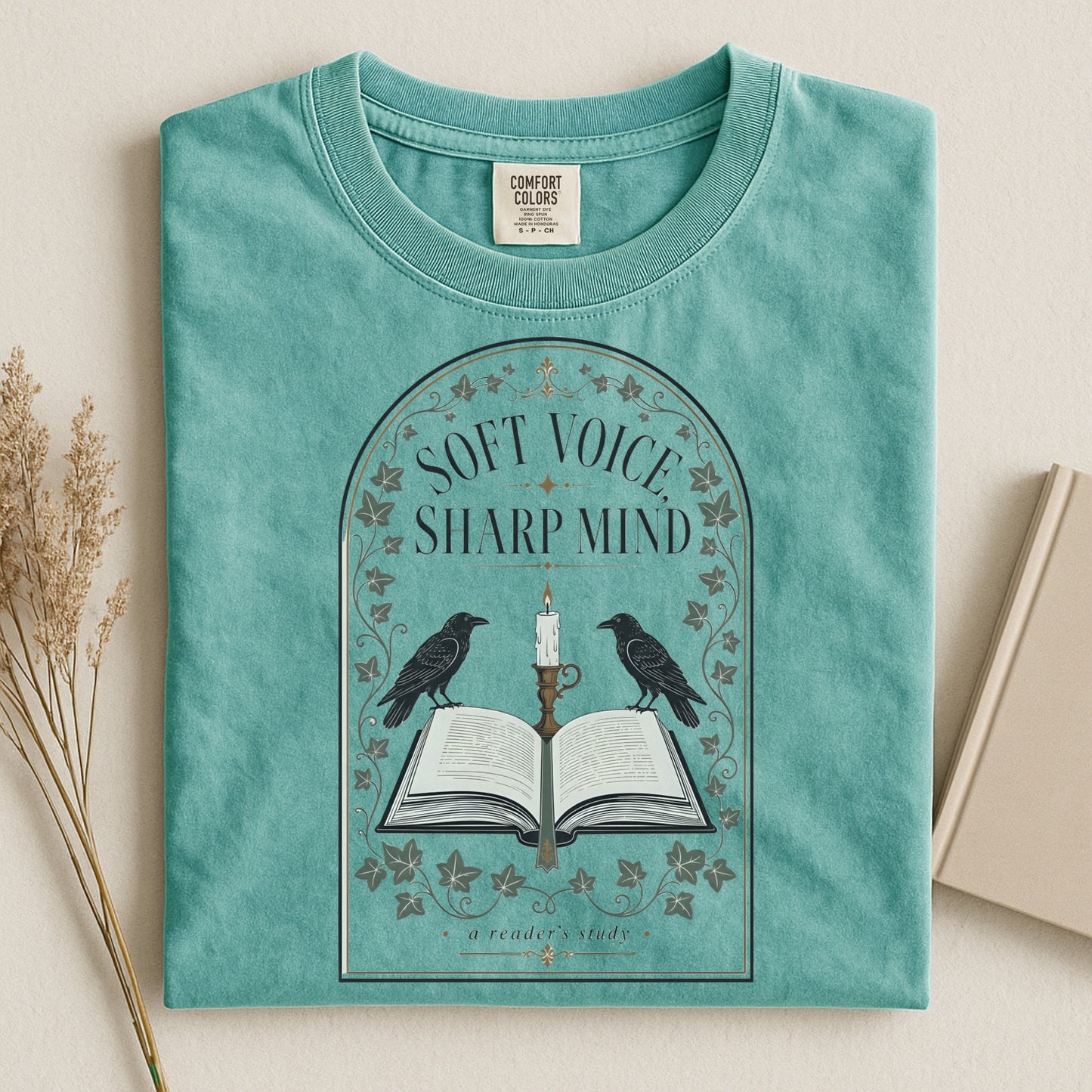 Soft Voice, Sharp Mind — Literary Woman Tee