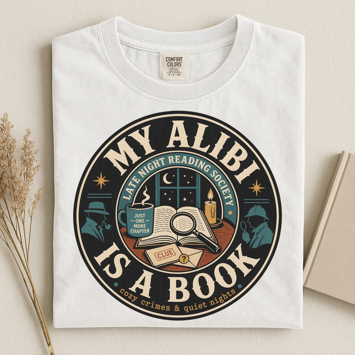 My Alibi Is a Book — Cozy Mystery Tee