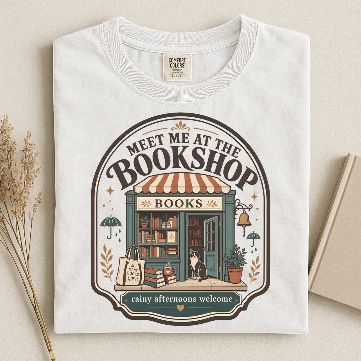 Meet Me at the Bookshop — Cozy Bookstore Tee
