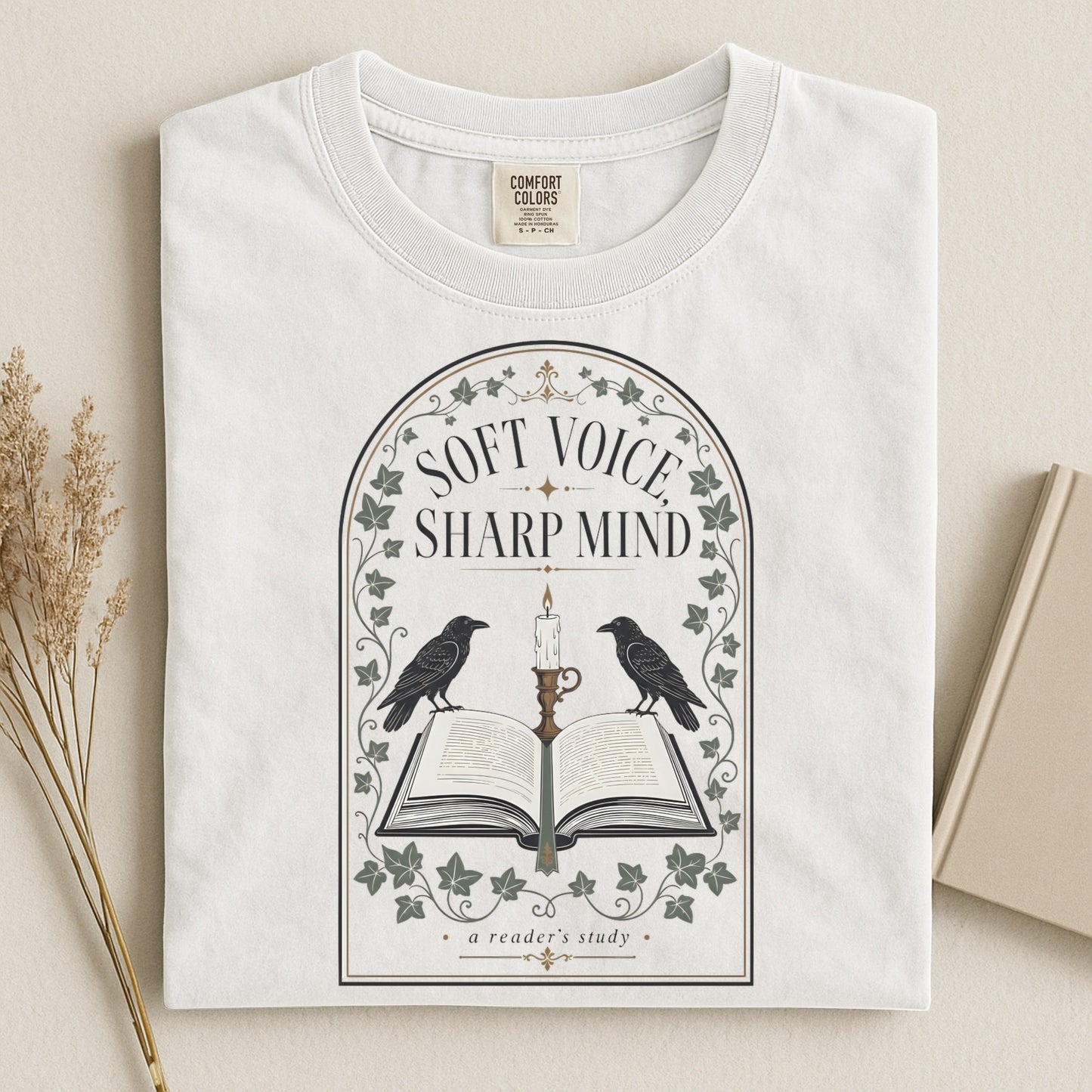 Soft Voice, Sharp Mind — Literary Woman Tee