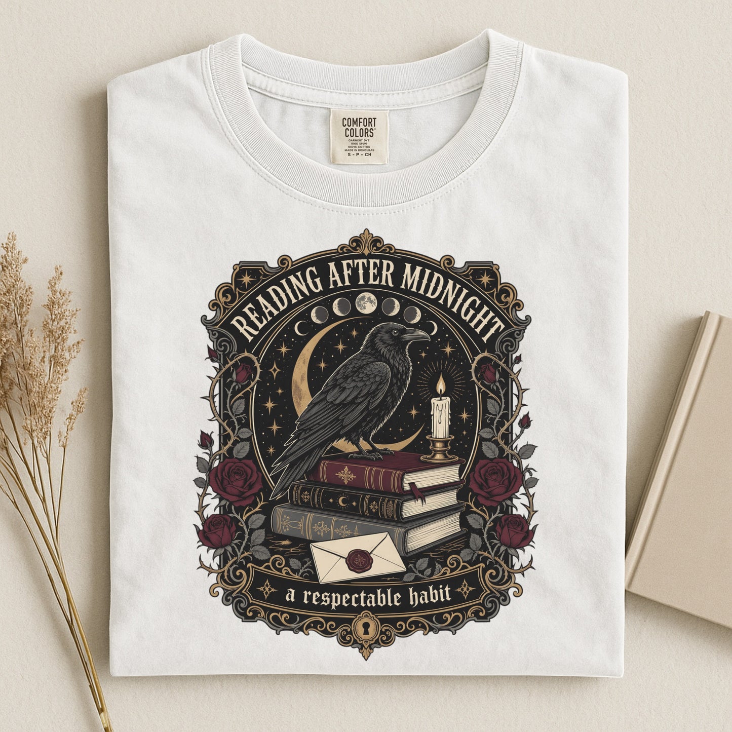 Reading After Midnight — Gothic Dark Academia Tee