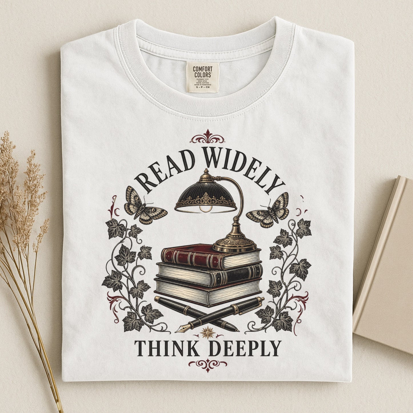 Read Widely, Think Deeply — Dark Academia Tee