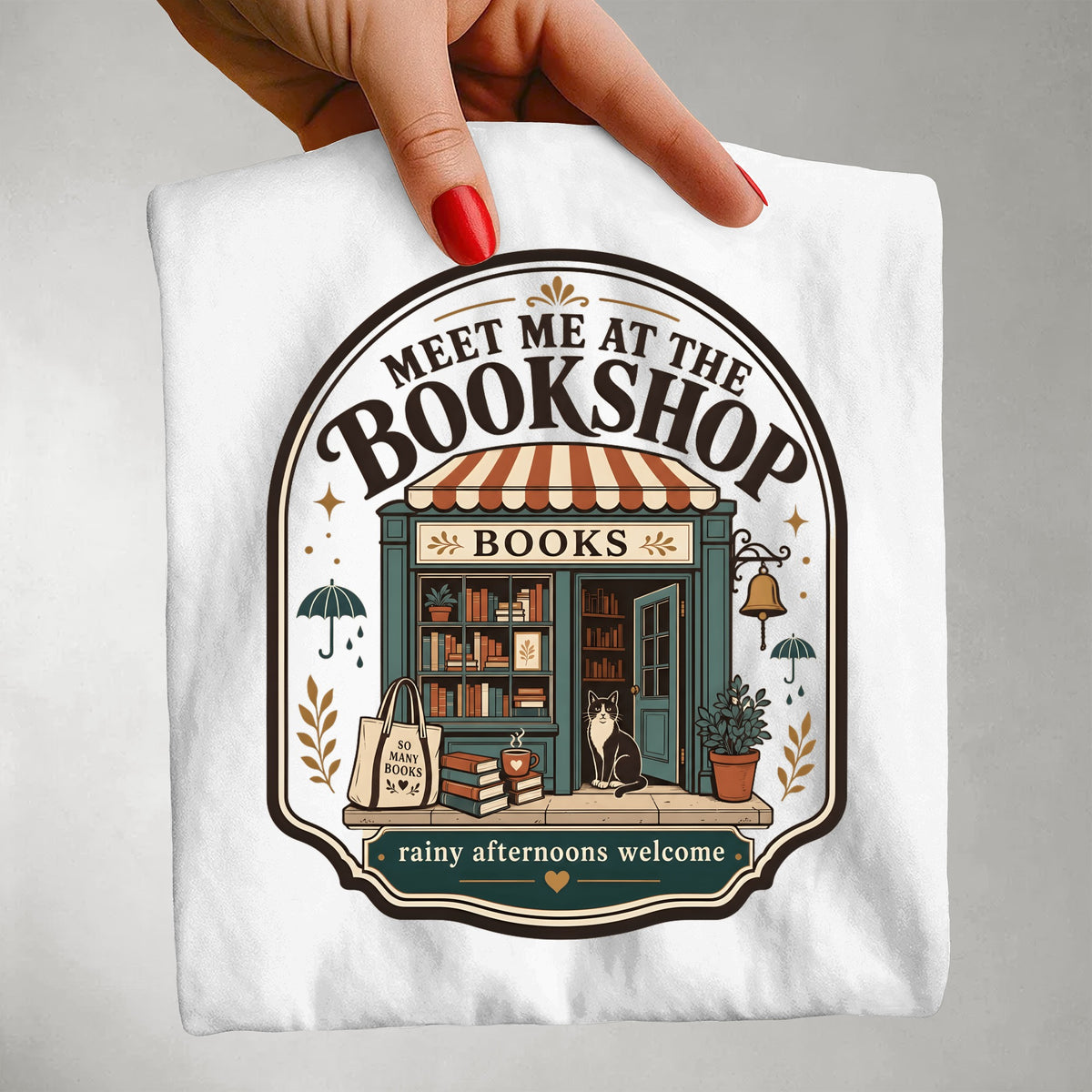 Meet Me at the Bookshop — Cozy Bookstore Tee