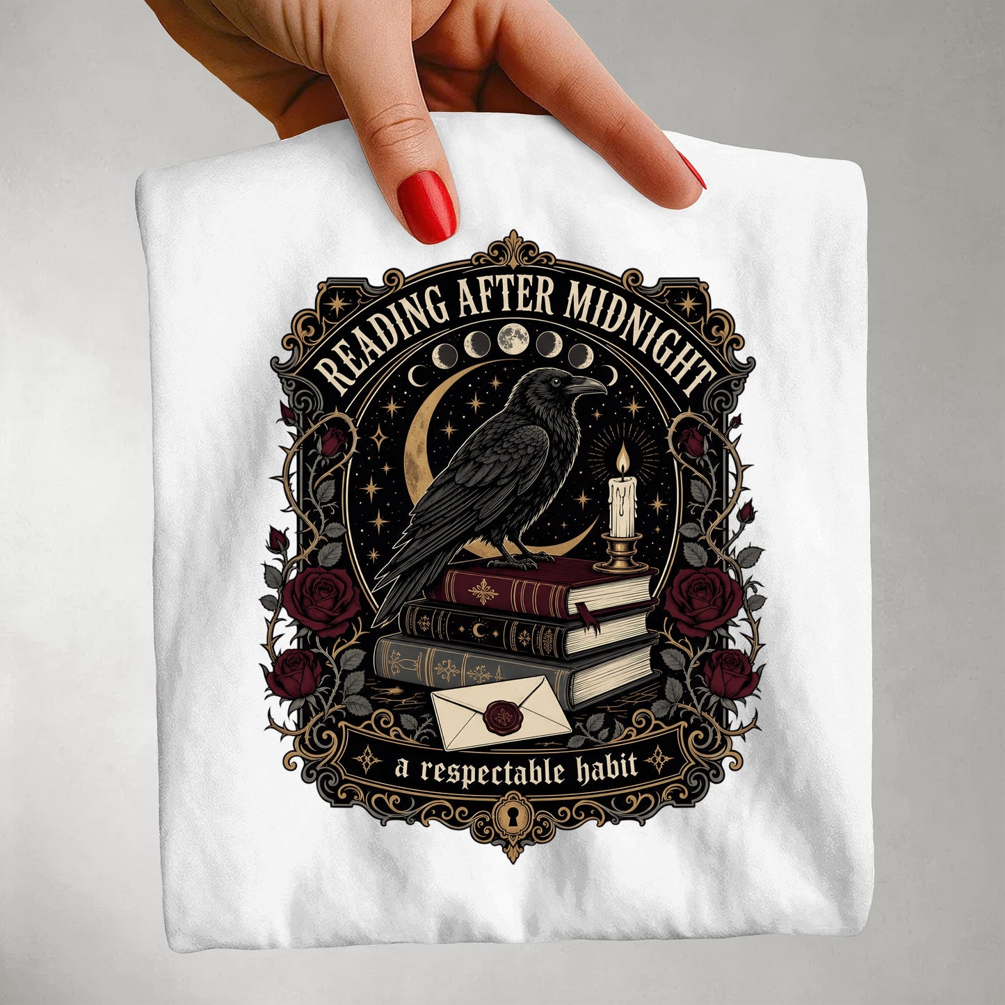 Reading After Midnight — Gothic Dark Academia Tee