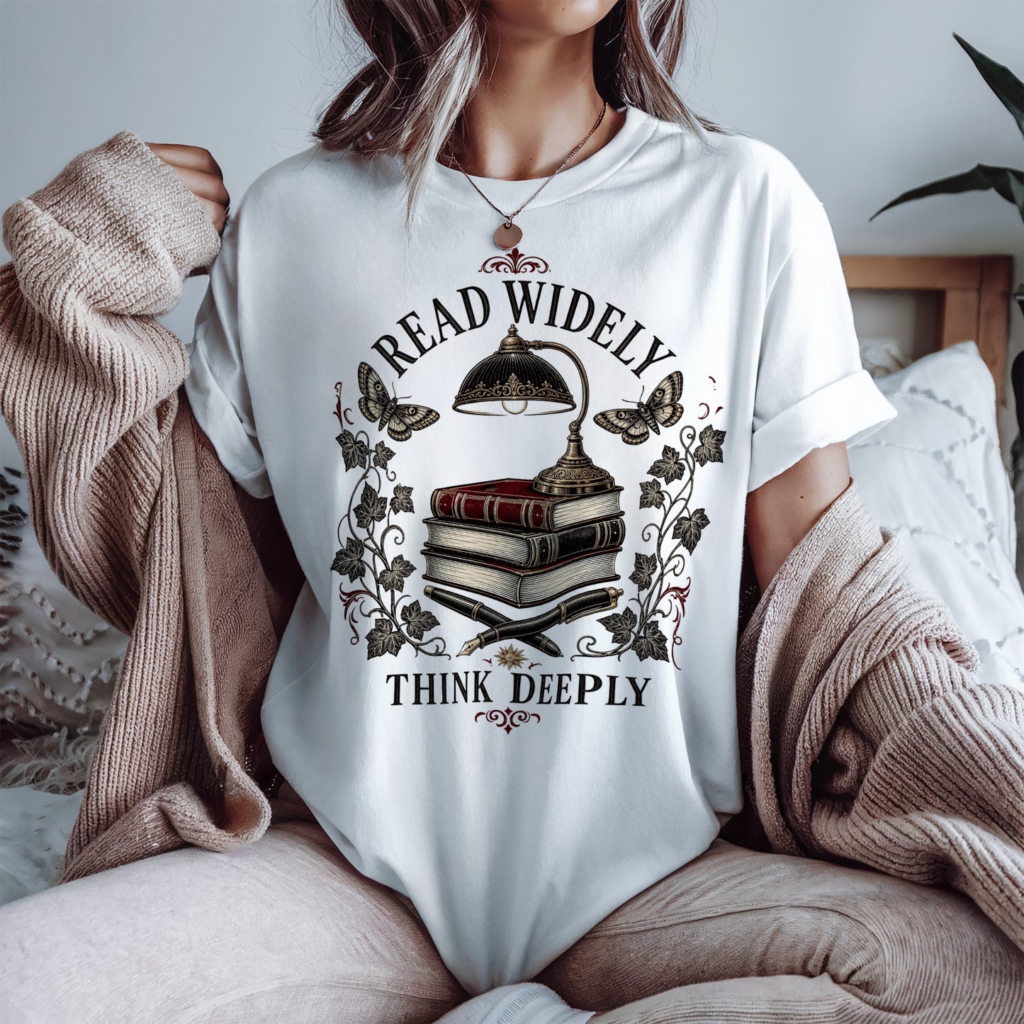 Read Widely, Think Deeply — Dark Academia Tee