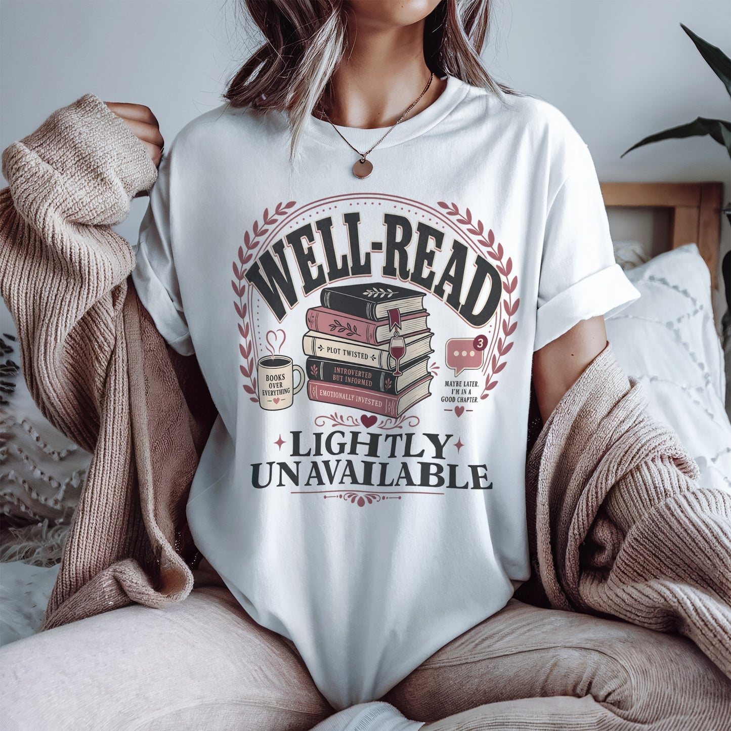Well-Read, Lightly Unavailable — Funny Introvert Reader Tee