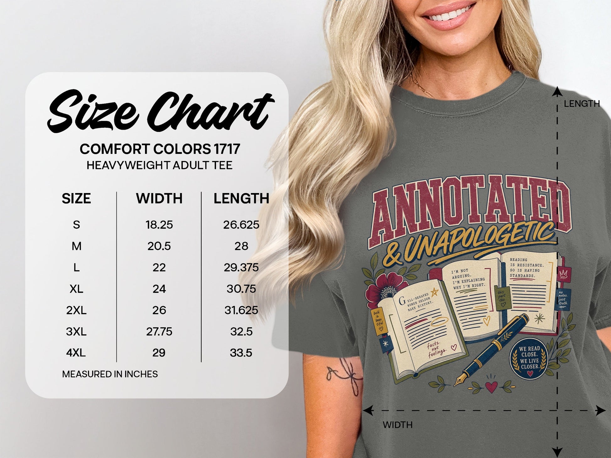 Annotated & Unapologetic size chart