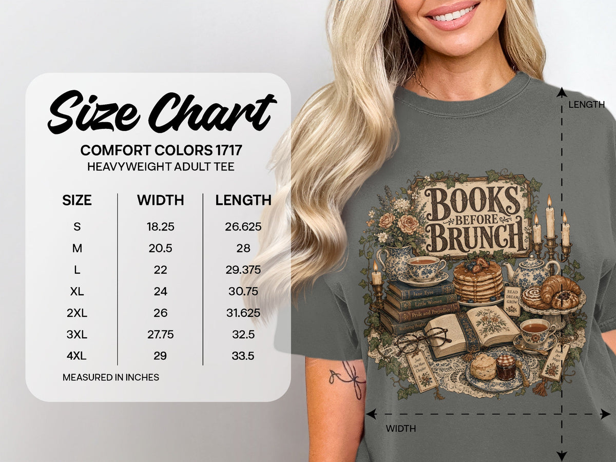 Books Before Brunch size chart