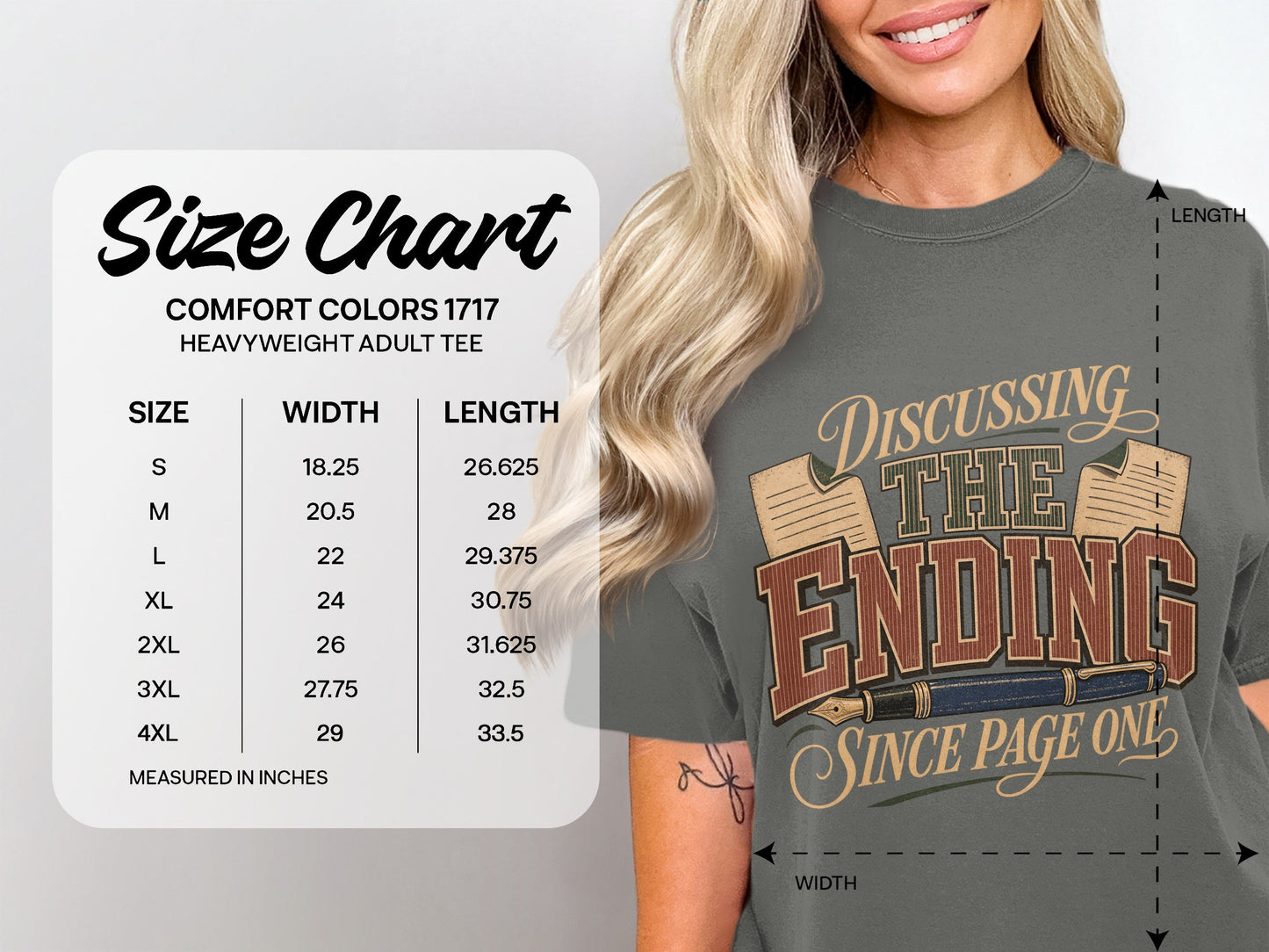 Discussing the Ending Since Page One size chart