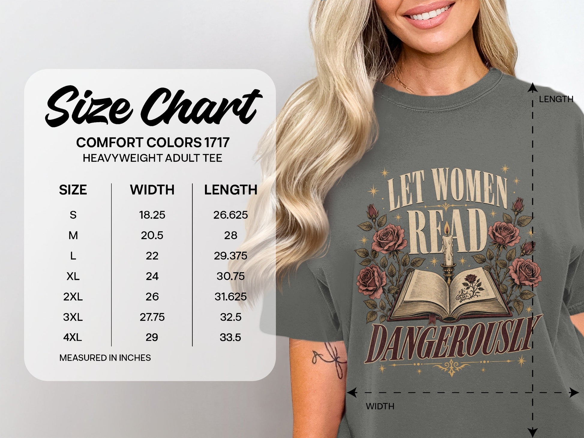 Let Women Read Dangerously size chart