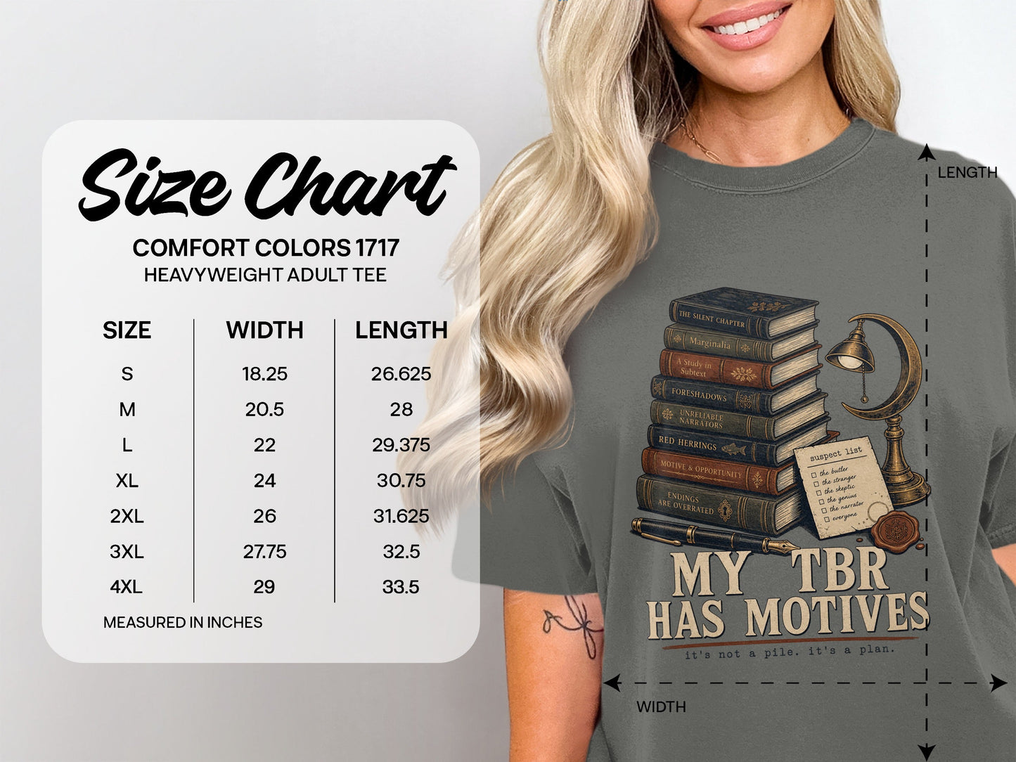 My TBR Has Motives size chart