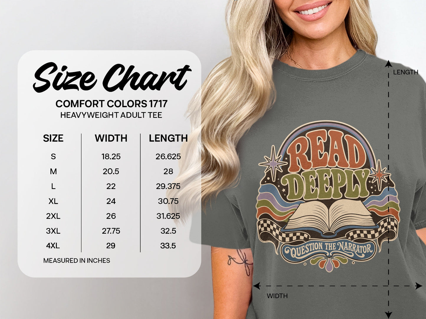 Read Deeply size chart