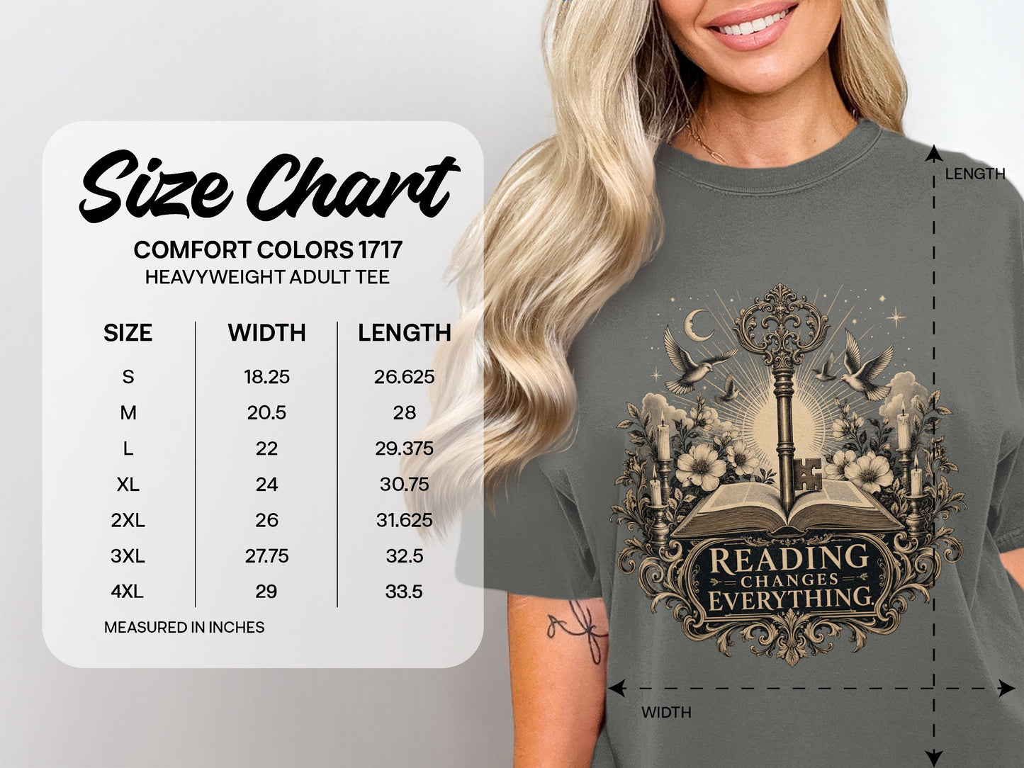 Reading Changes Everything size chart
