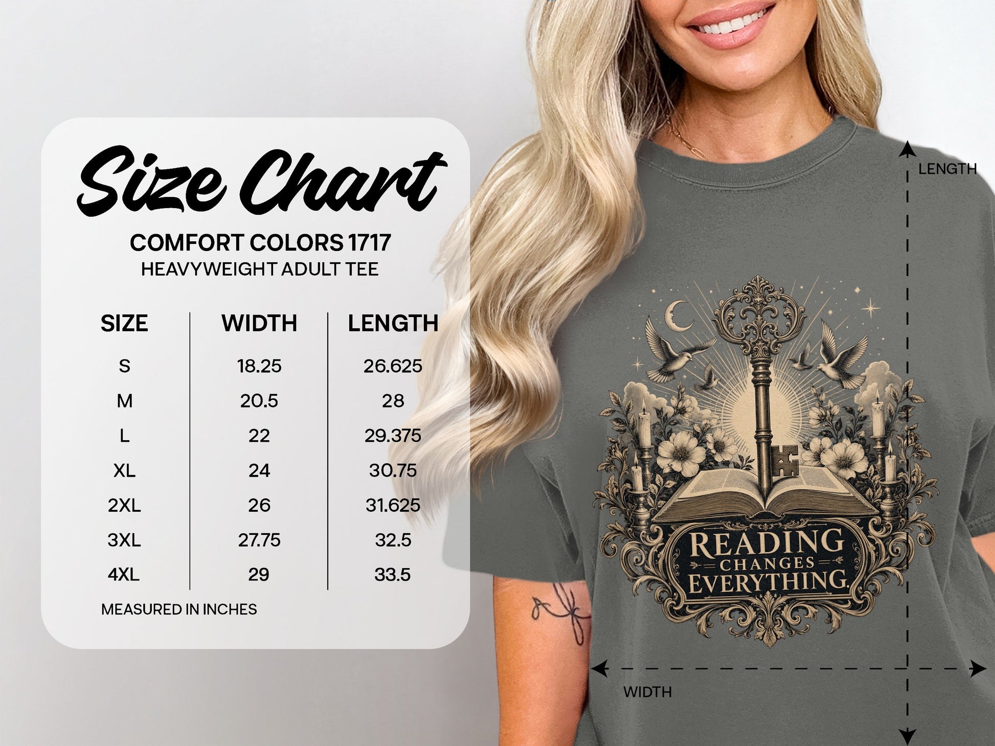 Reading Changes Everything size chart