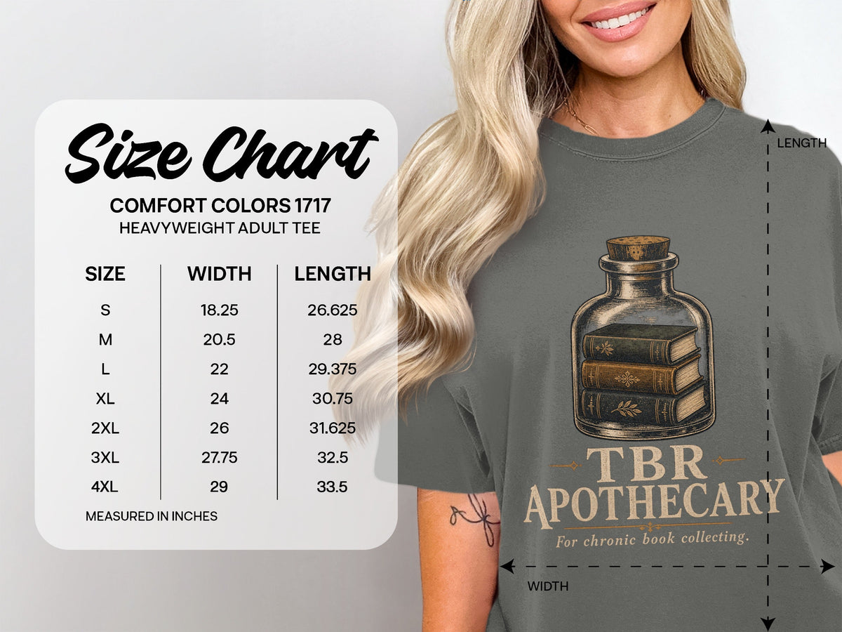 TBR Apothecary size chart
