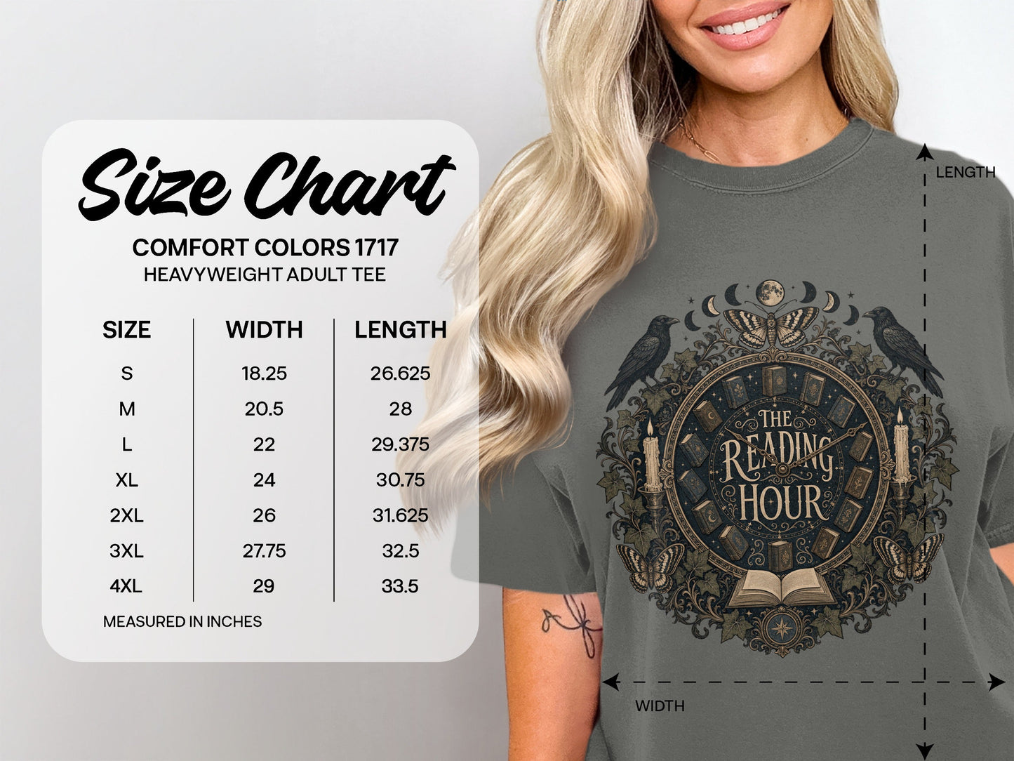The Reading Hour size chart