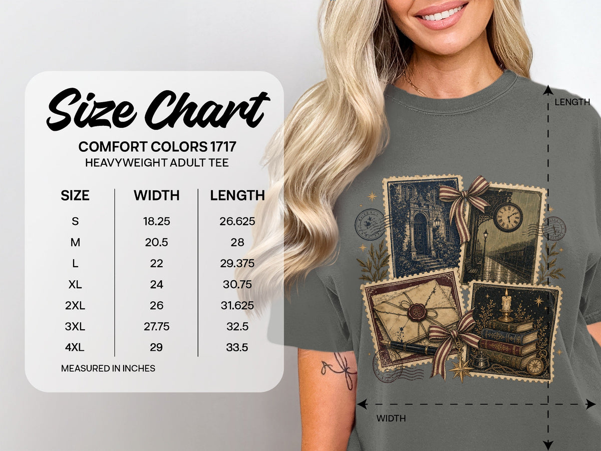 Vintage Mystery Ephemera size chart